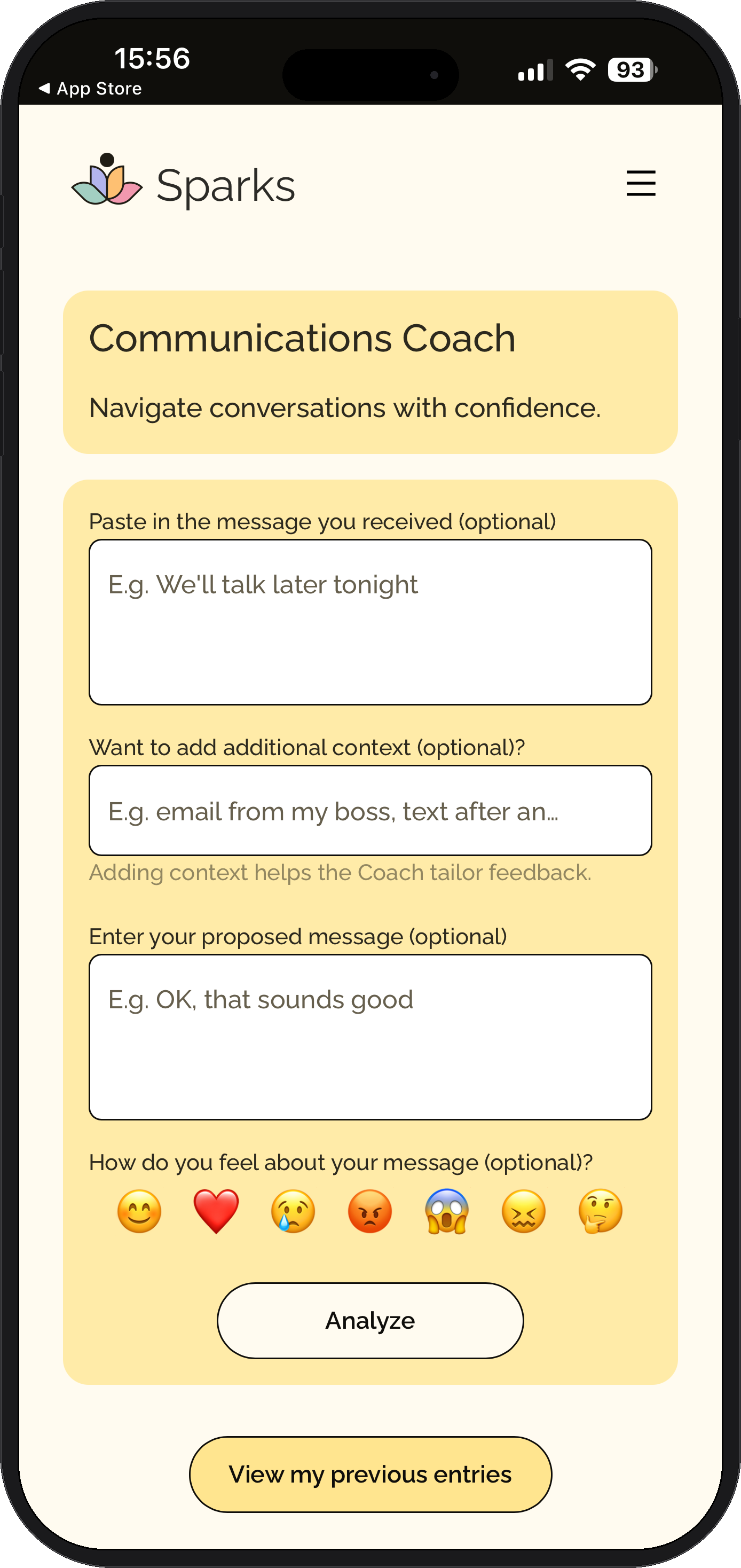 The Coach inside the SPARKS app